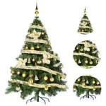 Árbol De Navidad Montañes Deluxe 1.80mts Decorado Oro Color Verde/oro