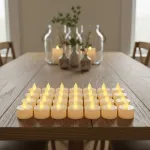 Pack X48 Velita Luz Led Calida Pilas Incluidas Decoracion