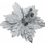 Flor 25cm Plata Arbol De Navidad Adornos Decoracion