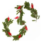 Guirnalda Navideña De Pino Muerdago Colgante Con Bayas Deco