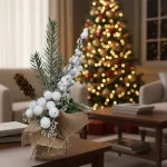 Arbol De Navidad Mini Pino Navideño De Mesa Decorado 26cm