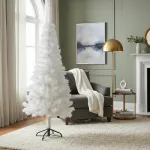 Árbol De Navidad Tronador Slim Blanco 1.50mts Base Metal
