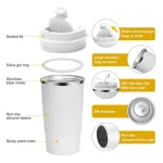 Vaso Termico De Acero 500ml Antideslizante C/tapa Hermética