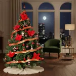 Árbol De Navidad Montañes Deluxe 1.80mts Rojo Black Friday