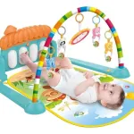 Gimnasio Musical Huanger Bebe Piano Didáctico Verde Animales 3 En 1