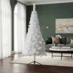 Árbol De Navidad Tronador Slim Blanco 1.50mts Base Metal