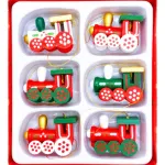 Adorno Navideño Locomotora Decoracion De Madera Colgante X6