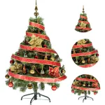 Arbol Navidad Tronador 1,20mts + Kit 30 Rojo Oro Cybermonday