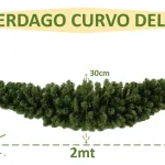 Guirnalda Muerdago Curvo Navidad 2m X30cm Deluxe X2 Unidades
