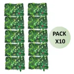 Jardín Vertical Cesped Flores Muro Artificial Verde Pack X10