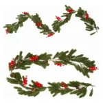 Guirnalda Navideña De Pino Muerdago Colgante Con Bayas Deco