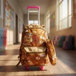 Mochila Escolar Colegio Carrito Capibara + Cartuchera Niñas