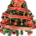 Arbol Navidad Tronador De Lujo 1,20mts + Kit 30 Adornos Rojo