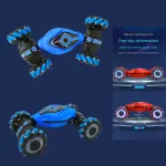 Auto Control Remoto Luces Led Vehículo Acrobático Giro 360° Color Azul Personaje Auto Acrobata