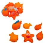 Set Animales De Goma Muñecos Para Jugar En La Bañera Color Naranja