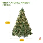 Arbol De Navidad Pino Natural Amber 1.80mts Base Metal
