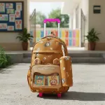 Mochila Carrito Escolar + Cartuchera La Bubu Base Reforzada