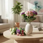 Ramo Mini Rosa Rococo Flores Artificiales 30cm Decoración X1