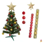 Arbol Navidad Carioca Verde 0,90mt + Kit Decoracion Rojo/oro