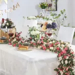 Flores Artificiales Guirnalda Guía De Rosa Enredadera 2.4m