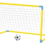 Arco De Futbol Desarmable Infantil Con Pelota E Inflador Color Amarillo