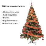 Arbol De Navidad Tronador Lujo 1,80mts Con Adornos Kit X60