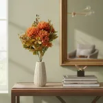Ramo Crisantemos Flores Artificiales 30cm Decoración X1