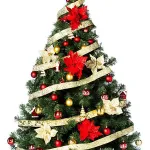 Arbolito Navidad Montañes Deluxe 2,10mts + Deco Rojo Oro