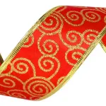 Cintas Navideñas Pack X5 Adornos Glitter 5cm 2,70mts Navidad