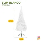 Árbol De Navidad Tronador Slim Blanco 1.50mts Base Metal