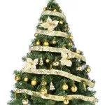 Arbol Navidad Montañes Deluxe 1.30mts Decoración Oro 