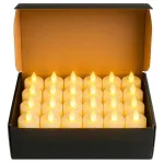 Pack X48 Velita Luz Led Calida Pilas Incluidas Decoracion