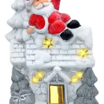Adorno Navidad Casita Ceramica Decoracion Con Iluminación