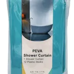 Cortina De Baño Ducha Peva 1,80cm Ganchos Plástico