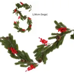 Guirnalda Navideña De Pino Muerdago Colgante Con Bayas Deco