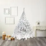 Arbol De Navidad Blanco Montañes Deluxe 1,30mts Pie Metal