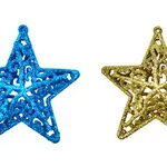 Adorno Navideño Estrella Colgante X4 Decoración Para Arbol