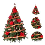 Árbol  Navidad Montañes Luxe 1.80mts-decorado Rojo Cyber