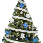 Arbol Navidad Tronador Lujo 1,50mts + Kit 40 Deco Azul Plata