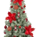 Arbol Navidad Tronador Slim Nevado 1,50mt + Kit Decoracion