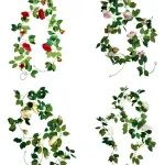 Flores Artificiales Enredadera Guía De Rosa Guirnalda 2mts