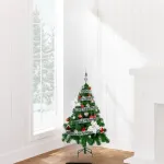 Arbol De Navidad Tronador Lujo 1,20mts Kit 30 Rojo Plata