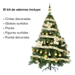 Arbol Navidad Montañes Deluxe 2,10mts Deco Oro Cybermonday