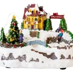 Adorno Navidad Escena Dickens Con Luz Sonido Y Movimiento