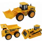 Set De Construcción Autos De Juguete Gruas X3 Maquinas
