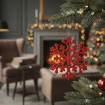Adorno Colgante Copo De Nieve Decoración Arbol Navidad X10u