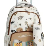 Mochila Carrito Escolar + Cartuchera La Bubu Base Reforzada