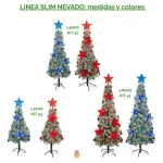 Arbol Navidad Tronador Slim Nevado 1,80mt + Kit Decoracion