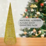 Pino Alambre Cono Navideño Decoración Adorno Navidad 40cm