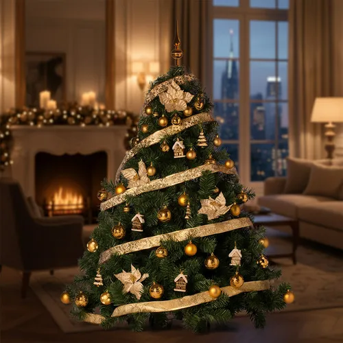 Producto Arbol Navidad Extra Lujo Patagonia 1.50m + Kit Oro Fabesa Imagen